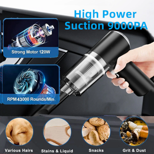 120W Cordless Handheld Vacuum Cleaner – Mini Portable for Car & Home