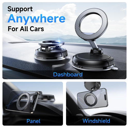 Car Dashboard Phone Holder 360° Vacuum Magnetic Phone Stand