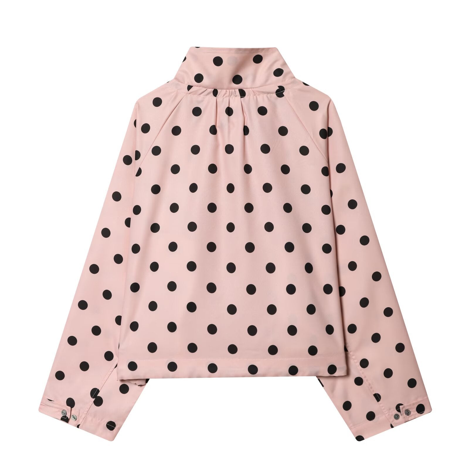 Casual long sleeved pink polka dot jacket