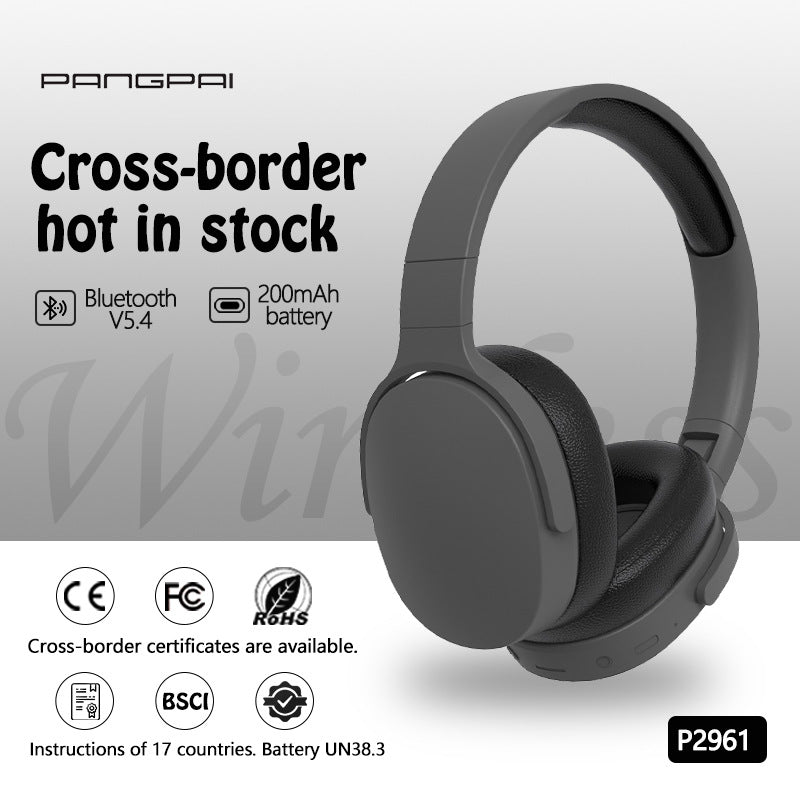 Wireless Bluetooth 5.4 Over-Ear Headphones with Deep Bass for Sports