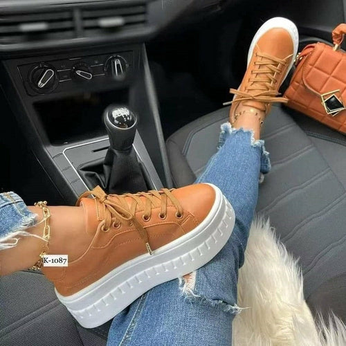 Casual Platform Sneakers for Women – Flat Sole, Stylish & Comfortable