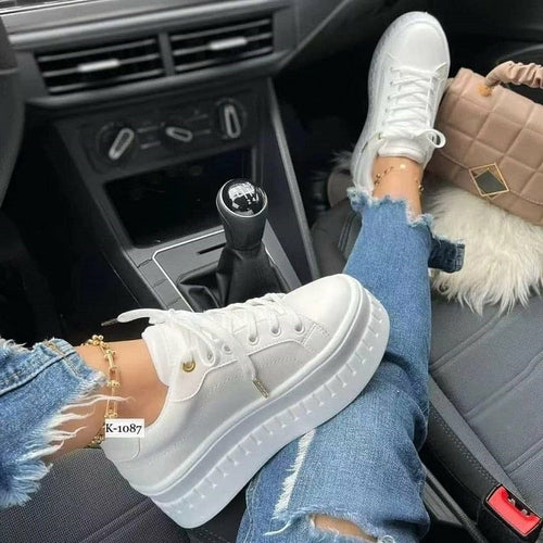 Casual Platform Sneakers for Women – Flat Sole, Stylish & Comfortable