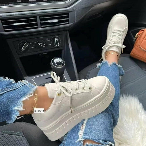 Casual Platform Sneakers for Women – Flat Sole, Stylish & Comfortable