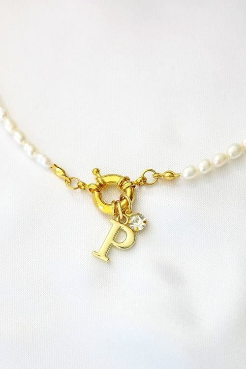 24 Karat Gold Pearl Choker Necklace – Custom Initial Freshwater Pearls