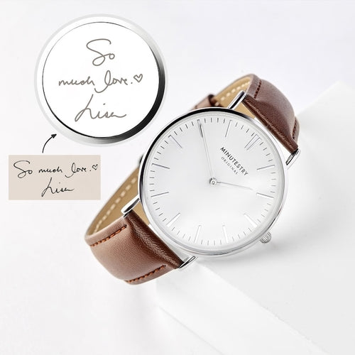 Handwriting Engraved Watch for Groom – Personalized Wedding Gift for Men